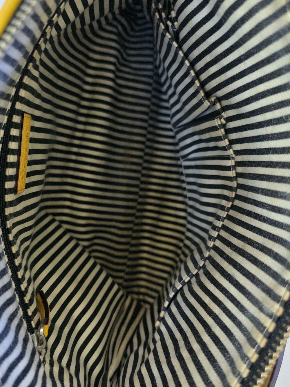 Kate Spade New York Black Canvas Yellow Leather Trim Messenger Crossbody. - Picture 8 of 11